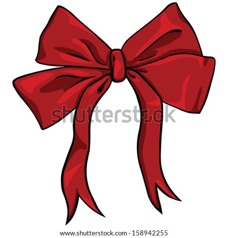 vector cartoon red bow