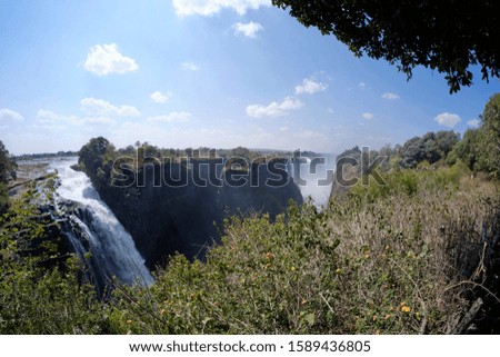 Victoria Falls during dry season, Zimbabwe