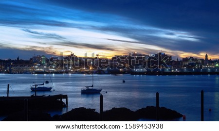 Portland, Maine Blue Hour Skyline