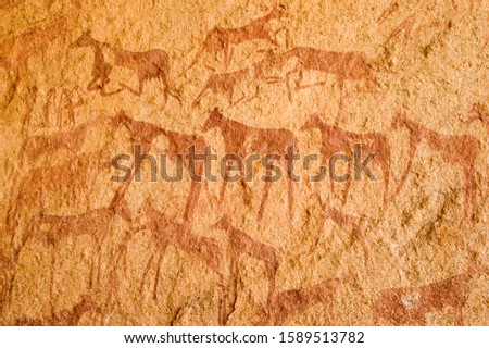 Prehistoric rock painting at Jebel Uweinat, Jabal al Awaynat