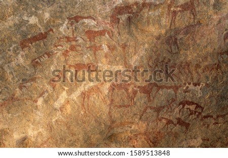 Prehistoric rock paintings at Jebel Uweinat, Jabal al Awaynat