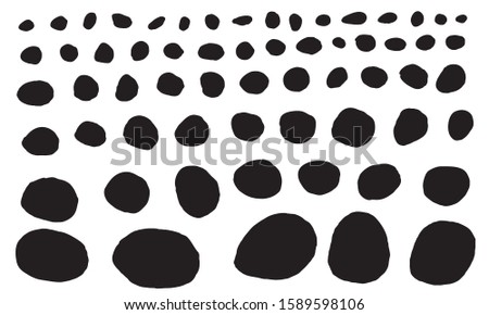 Sketched grunge shapes collection. Black silhoettes of imperfect circles