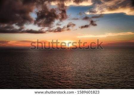 The sunset in the ocean