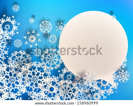 Abstract 3D Snowflakes Design Christmas background. + EPS10 vector file