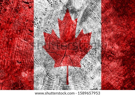 Canadian national flag with texture. template for design