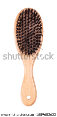 Old brush for dog or cat hair, used - Isolated on white