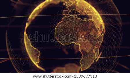 Science and technology abstract graphic background and texture, image of the earth from space.