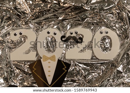 2020 white year number new year sylvester
