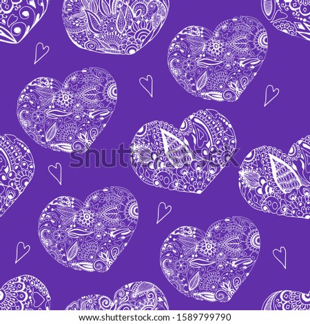 Pattern with white hearts. Stock illustration