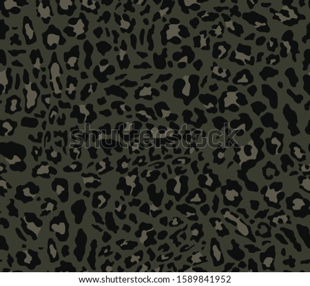 Army leopard pattern on a dark background. Seamless vector background.