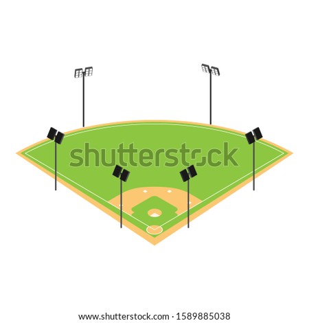 Baseball field icon. Isometric of baseball field vector icon for web design isolated on white background