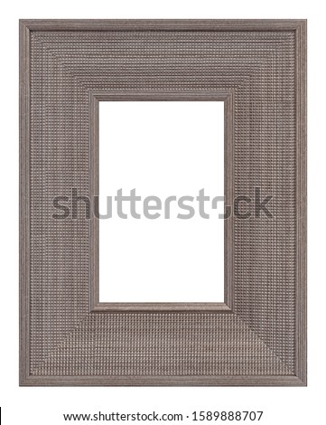 Silver frame for paintings, mirrors or photo isolated on white background