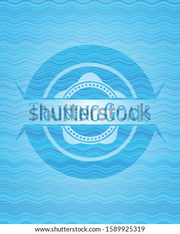 Training Goals light blue water style badge. Vector Illustration. Detailed.