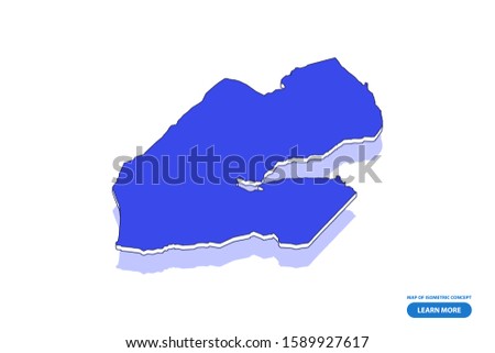 Vector modern isometric concept greeting Card map of Djibouti on blue background illustration eps 10.