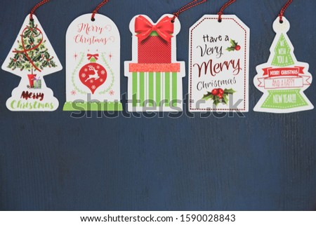 Christmas decorations greetings gift label