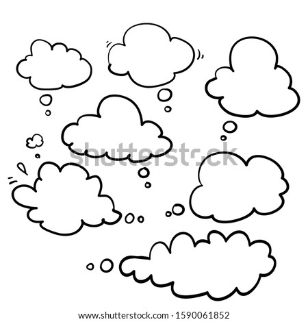 Thought bubble icon design. Thought bubble icon in trendy hand drawn doodle style design. Vector illustration Royalty-Free Stock Photo #1590061852