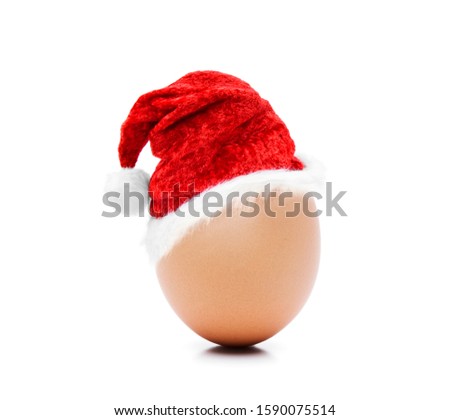 Red Santa Hat on an Easter Egg