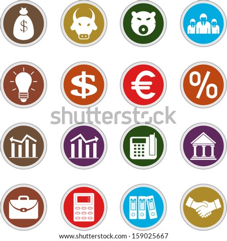 business and finance icons set