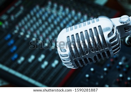 Professional metal microphone and sound media  mixer