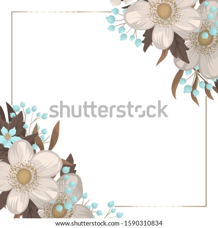 White floral background flower border
