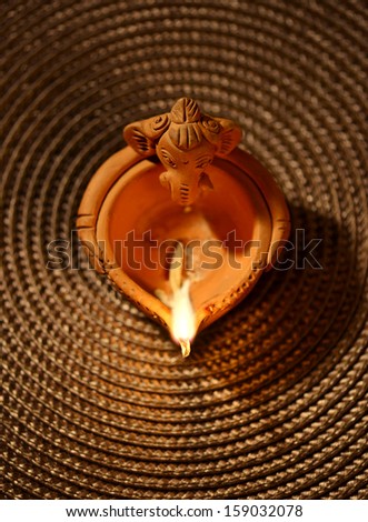 An Indian traditional oil lamp Royalty-Free Stock Photo #159032078