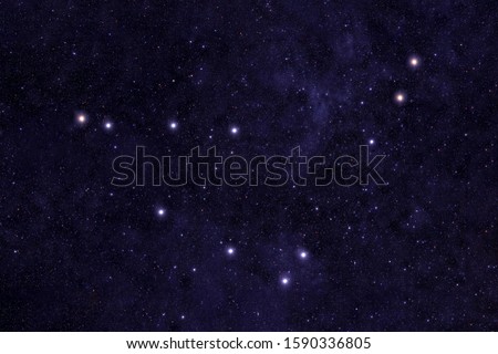 Capricorn constellation. Against the background of the night sky. Elements of this image were furnished by NASA. Royalty-Free Stock Photo #1590336805