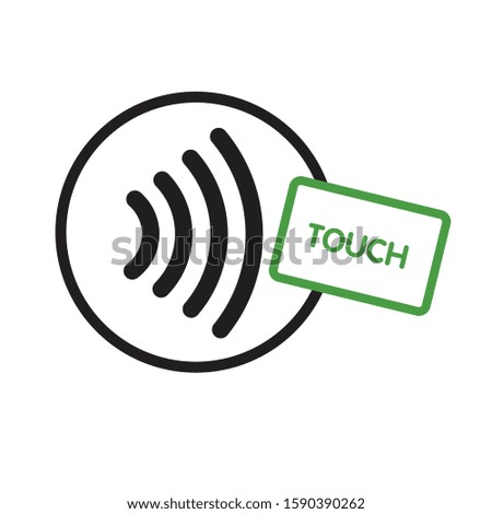 Contactless Nfc Wireless Pay Sign Logo. Credit Card Nfc Payment Vector Concept