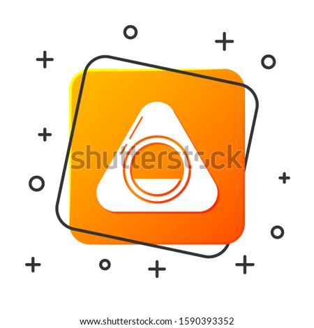 White Pet bed icon isolated on white background. Orange square button. Vector Illustration