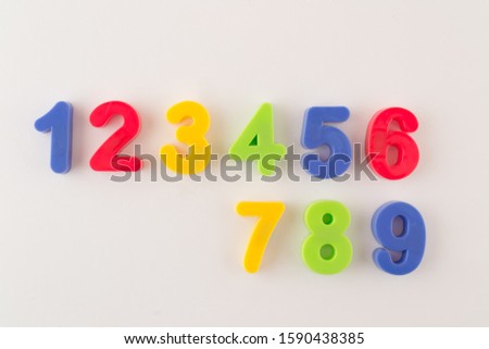 Colorful numbers from one to ten isolated on white background