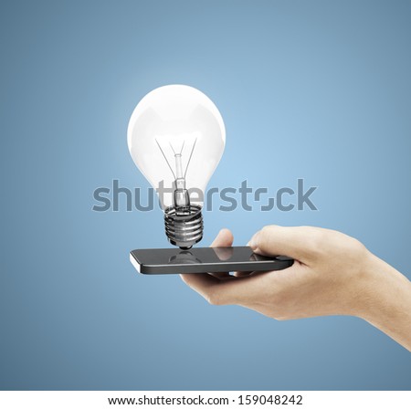 hand holding phone with lamp