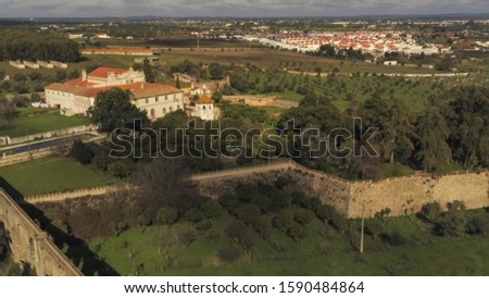 View of Evora, beautiful city of Alentejo,Portugal. Drone Photo