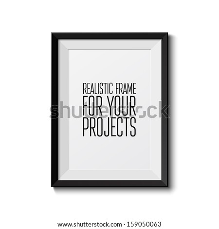 Realistic picture frame isolated on white background. Perfect for your presentations. Vector illustration Royalty-Free Stock Photo #159050063