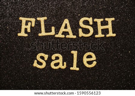 Flash Sale alphabet letter on black glitter background