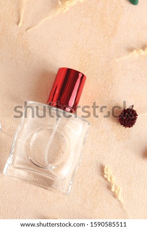 Luxurious perfume bottle . Feminine beauty concept.