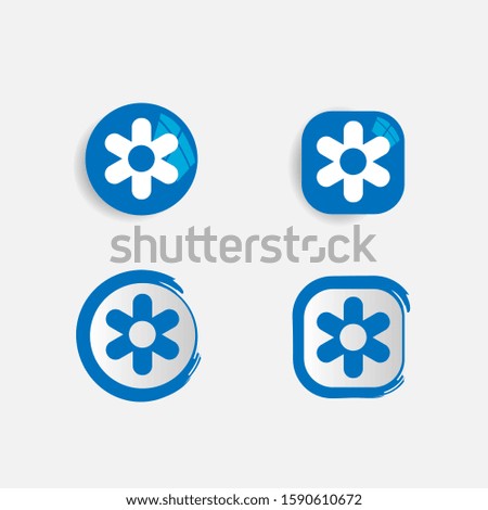 Glossy setting icon or button set bundle vector eps 10