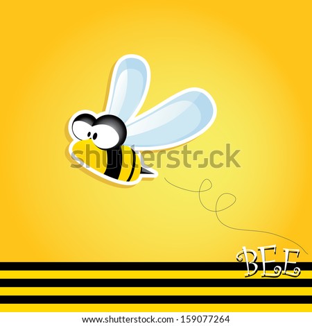 vector bee icon. cartoon cute bright baby bee. vector illustration.