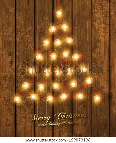 Christmas Tree Made of Christmas lights, holiday vector