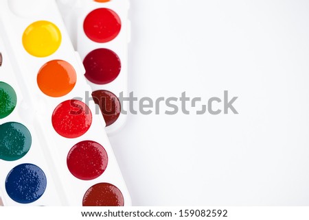 Colorful watercolor paint isolated on a white 