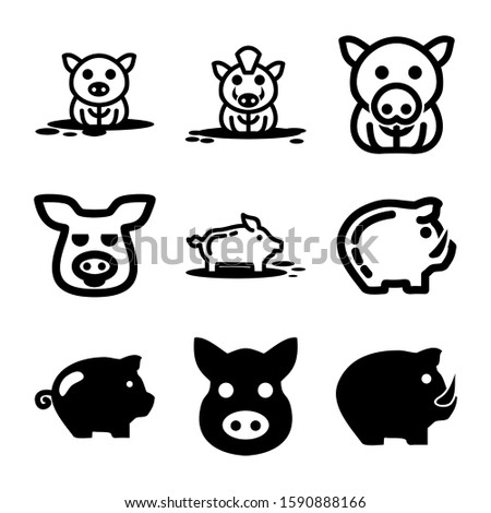 pig icon isolated sign symbol vector illustration - Collection of high quality black style vector icons
