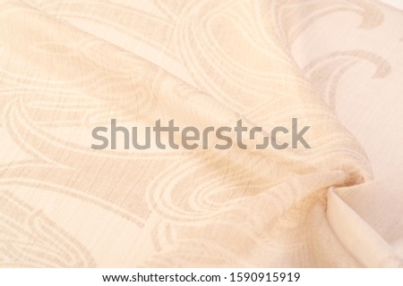 Texture, background, pattern, sensation, cambric - very thin translucent soft mercerized fabric, beige