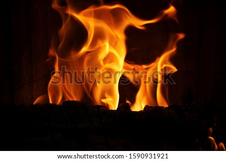 Images of fire on wood