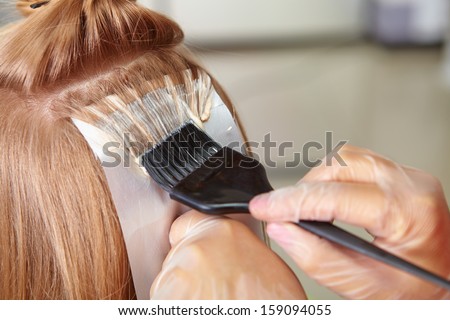 Hair salon. Coloring. Royalty-Free Stock Photo #159094055