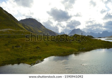 Beautiful nature and mountains on Lofoteten Islands