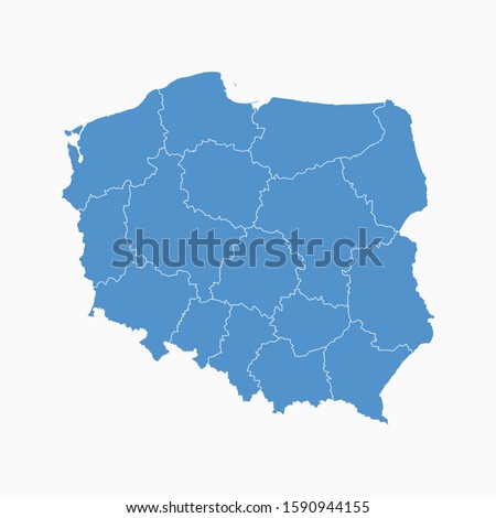 Poland Blue Map On White Background Poland Modern Icon Map Poland Simple Vector illustration EPS10 Royalty-Free Stock Photo #1590944155