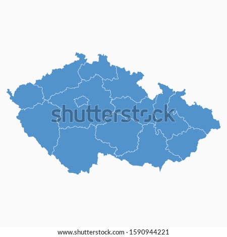 Czech Republic Blue Map On White Background Czech Republic Modern Icon Map Czech Republic Simple Vector illustration EPS10
