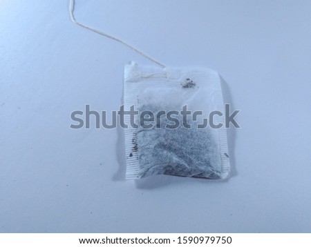 Simple teabag photographed with a white background