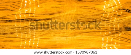 The texture of the background pattern, ornament decor, golden yellow corrugated fabric, fabric with parallel or diagonal folds of serrated folds; products from such a fabric.