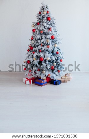 new year winter Christmas background Christmas tree decor gifts holidays