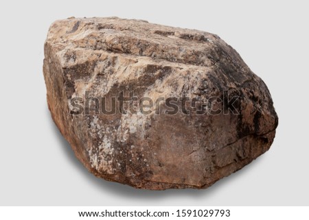 Big Rock Stone isolated on white background. Close up and selective focus.