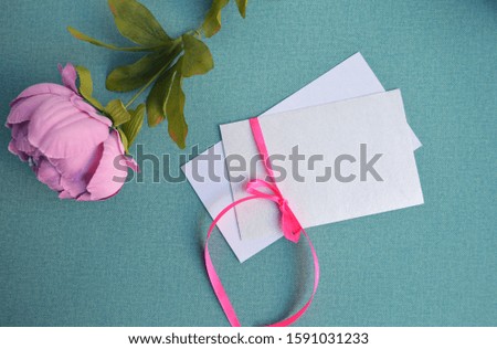 greeting card or invitation card mockup  with flowers,can be used mothers day or valentine day